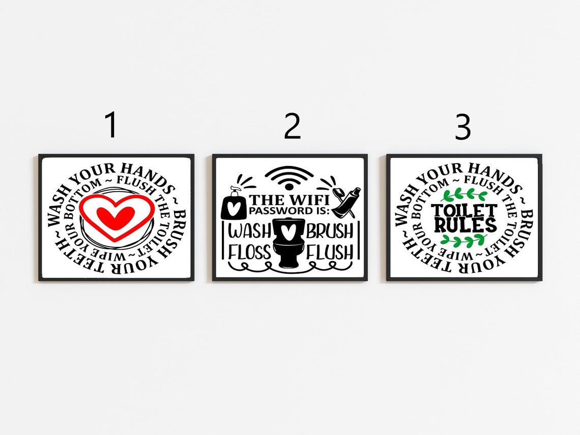 Bathroom Prints Downstairs Toilet Wall Art Sign Home Etsy UK