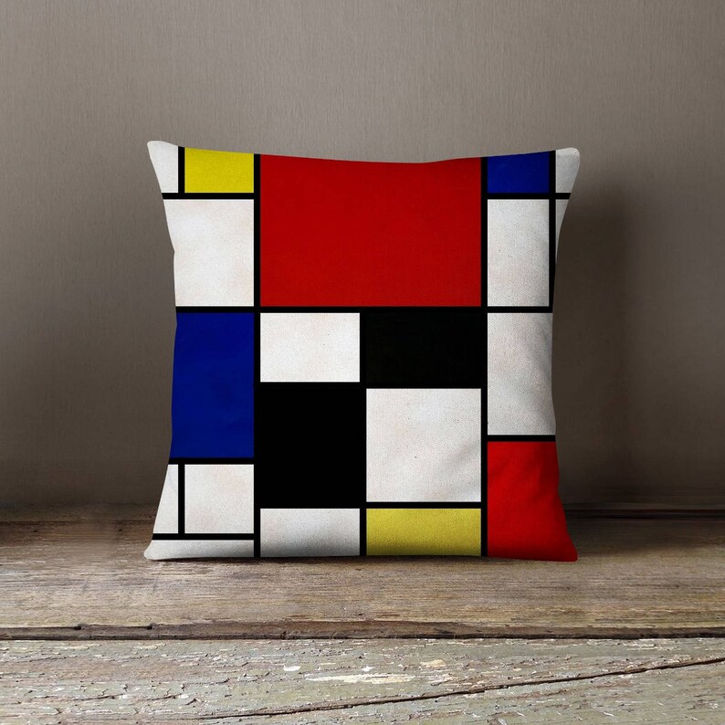 Piet Mondrian Decorative Throw Pillow Cover Decorative Pillow Etsy