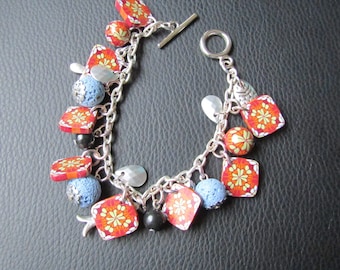 Polymer clay fantasy charm bracelet