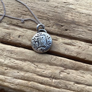 Silver Chain Necklace with Artisan Embossed Beads - Silvertraits