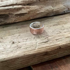 Copper and Sterling Silver Thumb Ring