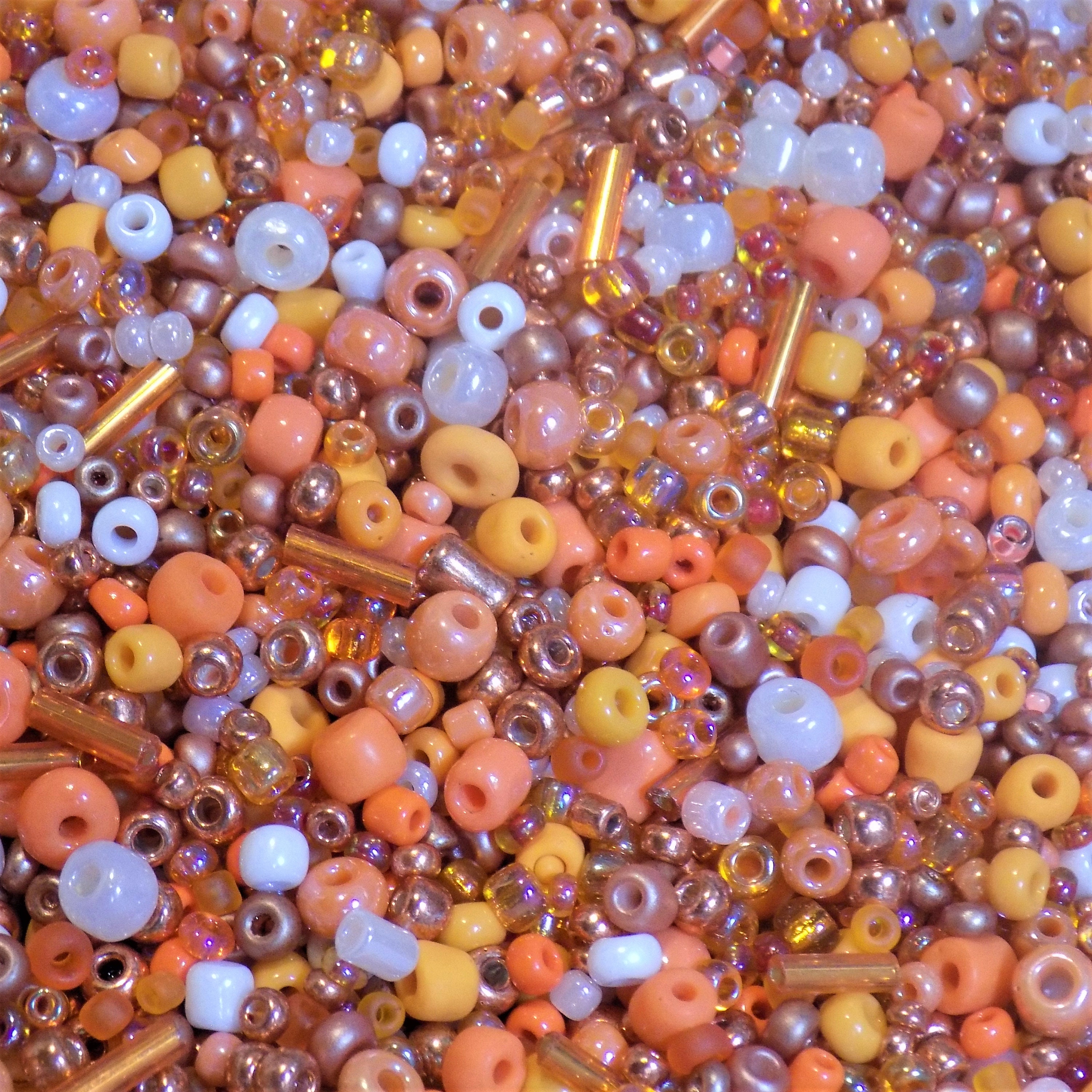 2mm Seed Beads 40g , Orange Opaque Seed Beads, Glass Seed Beads Orange 