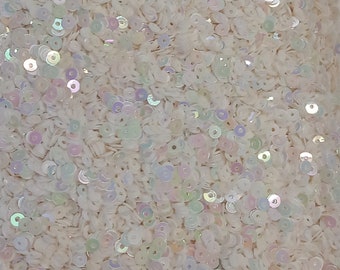 Tiny 3mm Mother of Pearl Effect  Sequins. MOP Iridescent Flat Sequins x 5g, 100s of mother of pearl sequins. Bridal or  Wedding Embroidery.