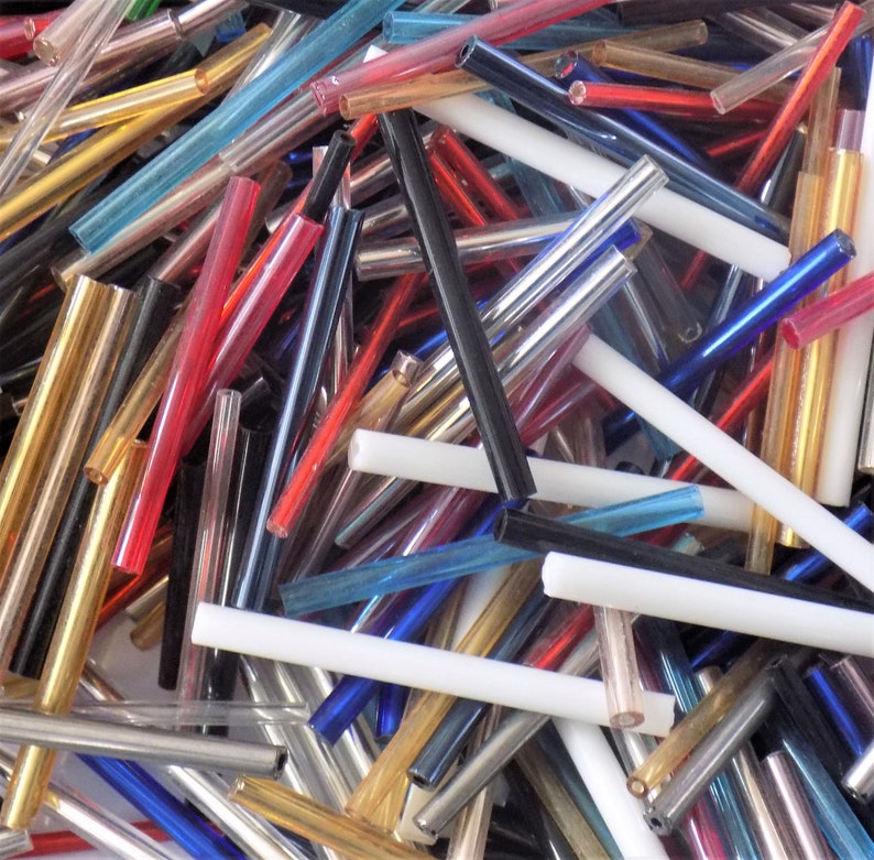 Mixed Pack Extra Long Bugle Beads X 50g. Sizes Range From 20 Etsy
