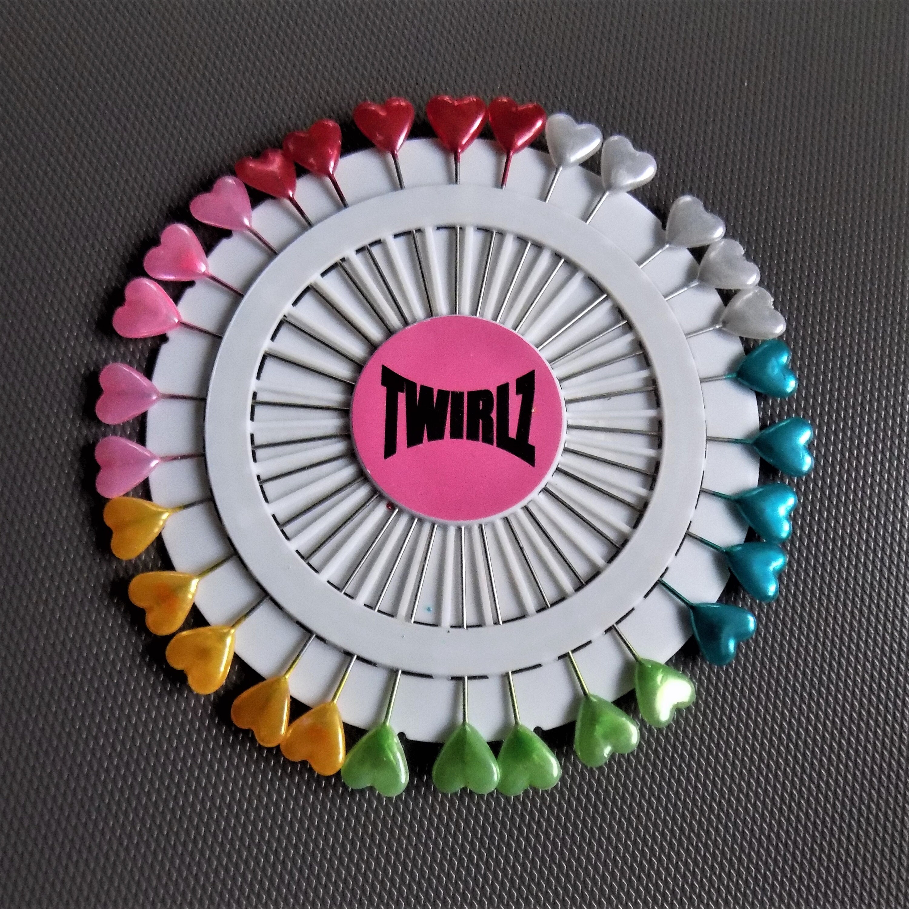 Pretty Wheel of 30 Heart Head Pins. Extra Long Pins. Quilting Etsy