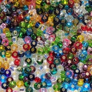 Mixed Colours Silver Lined Glass Seed Beads x 30g bag Size 11.  Sewing, Embroidery, Embellishments. Crafts. Creative Crafts, Beadwork.