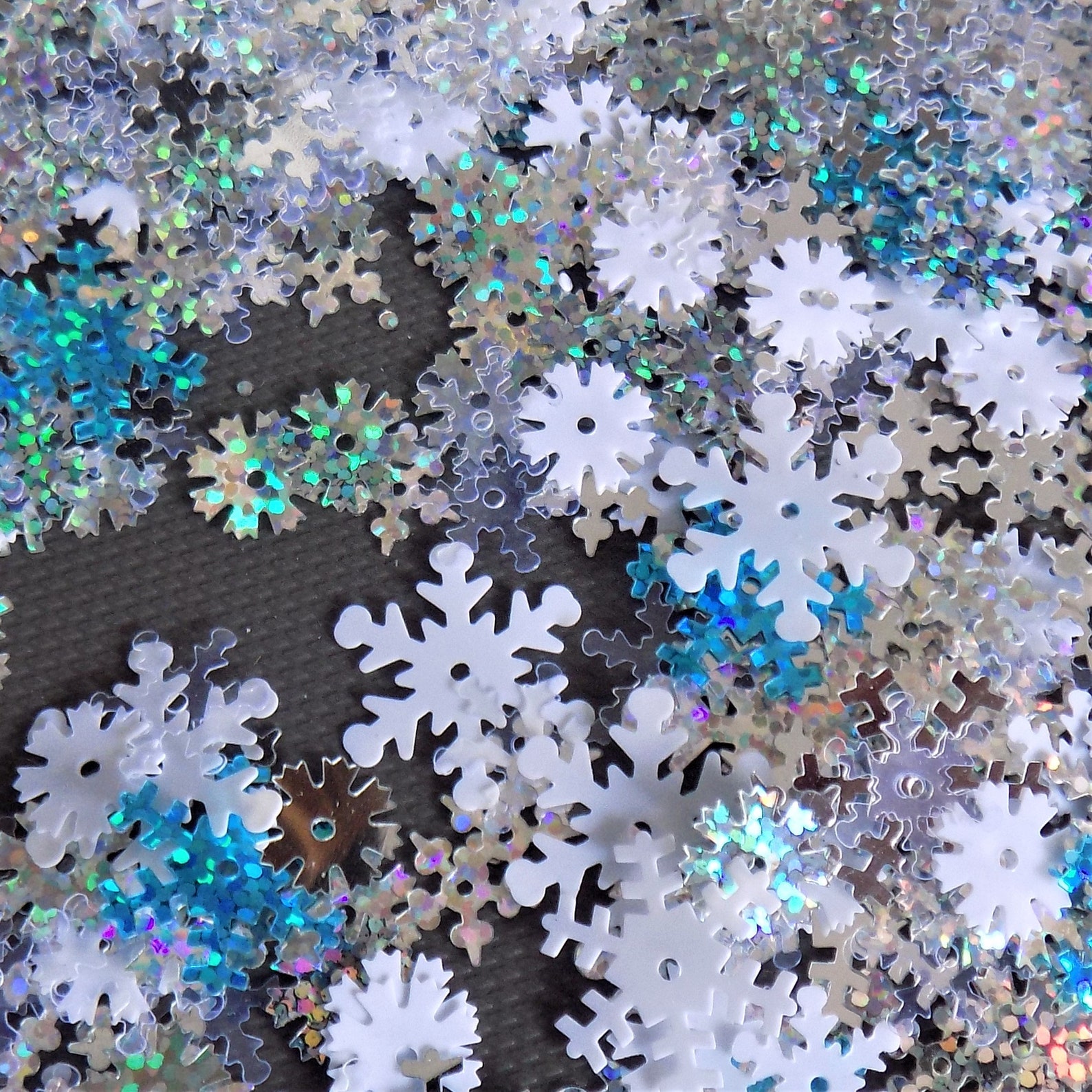 Mixed Snowflake Sequins X 25g. Festive Holiday Sequins. Mixed Etsy