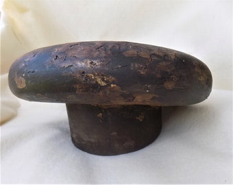 Unusual Antique Wooden Hat Block. Hat Mold. French Hat Block? Victorian? Vintage Milliners Hat Block. Hat Shop Display. Industrial Design.