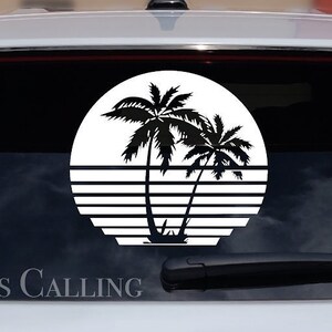 Palmen-Aufkleber Vinyl Decal – 6 Zoll, Für Auto, Laptop, Fenster, US-Herstellung