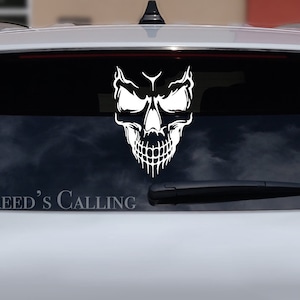 DECAL | Skull Decal, Skull sticker, Skull mask, Window Sticker, Window Decal, Laptop Sticker, Macbook Sticker, Halloween Decal, Skull Face