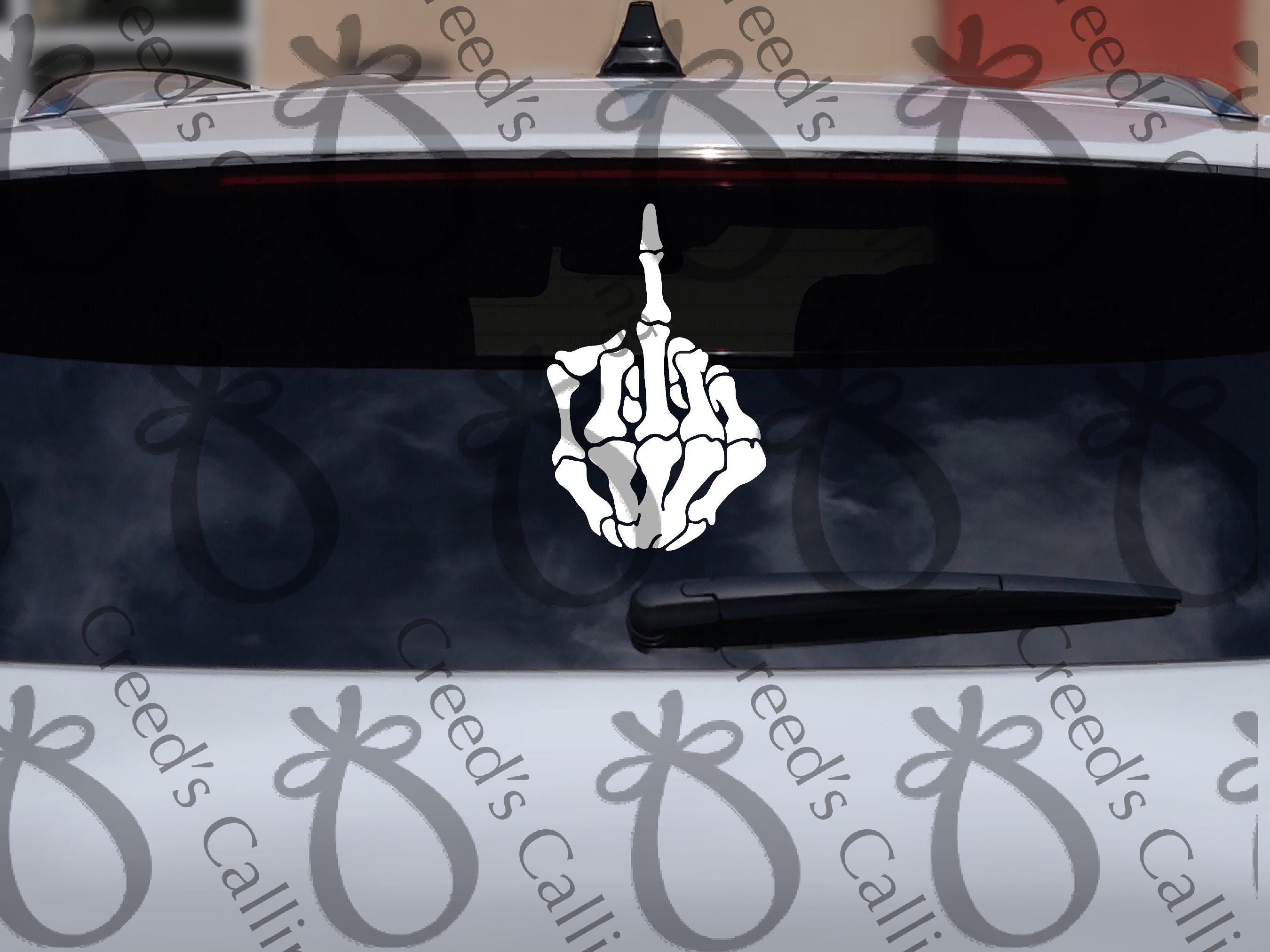 Skeleton Middle Finger Sticker DECAL | Middle Finger Skeleton Hand Decal, Skeleton Hand, Halloween ...