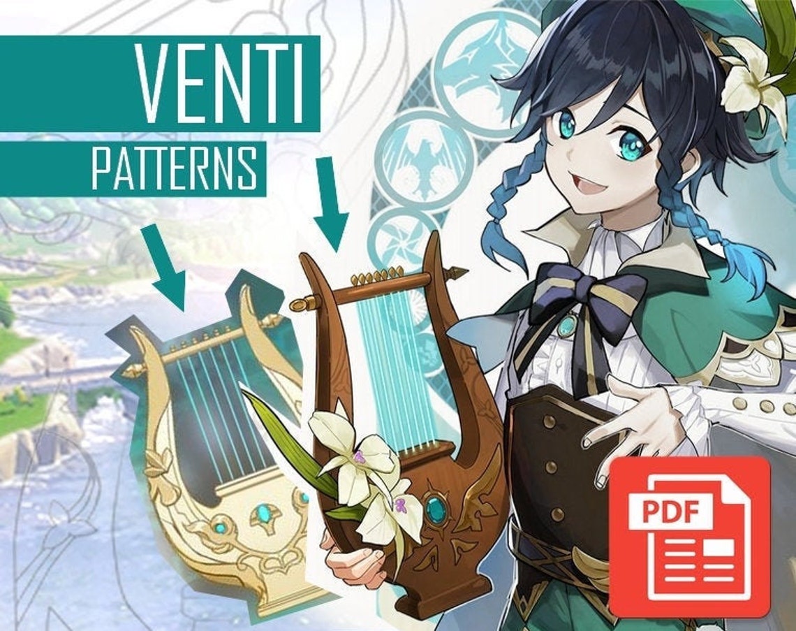 VENTI Lyre Patterns GENSHIN IMPACT Cosplay Etsy Canada