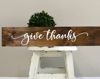 give thanks sign, give thanks wood sign, give thanks wooden sign, custom sign, custom wood sign, custom wooden signs