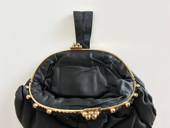 Vintage Black Pouch Evening Bag - Unique Evening … - image 5
