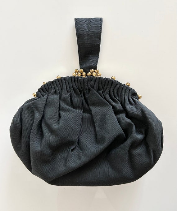 Vintage Black Pouch Evening Bag - Unique Evening … - image 6