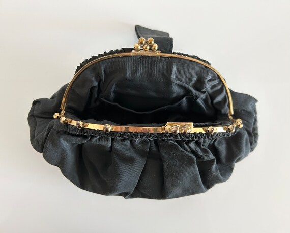 Vintage Black Pouch Evening Bag - Unique Evening … - image 3