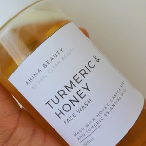 Face Wash, Turmeric & Honey, Cleanser, Organic skincare, All Natural for Face and Body