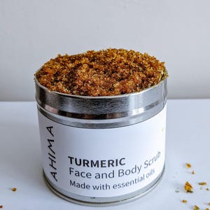 TURMERIC SCRUB, ingrown hair, blackheads, bikini scrub, bright skin scrub, face & body scrub, dark spots