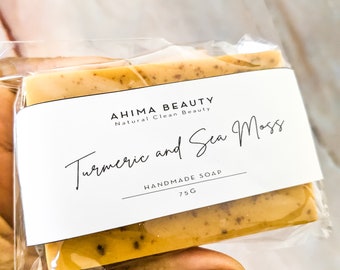 Turmeric and Sea Moss soap, for dark spots, handmade soap bar, glowing skin, even out skin tone