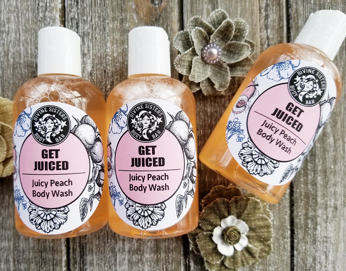 Peach Body Wash / Natural Shower Gel / Natural Body Wash / All Etsy