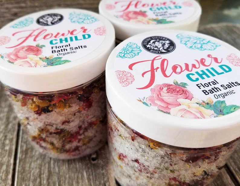 Floral Organic Bath Salts / Natural Bath Salts / Bath Soak / Etsy