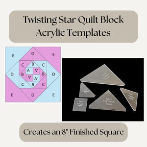 Acrylic Template for 8 Inch Quilt Block - Patchwork Sewing & DIY Snail Trail Template for Quilting Projects