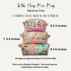 In The Hoop Machine Embroidery Pattern Floral Quilted Bag DIY Cosmetic Bag Zipper Makeup Travel Organizer Box Bag Embroidery Pattern image 3