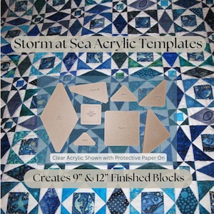 Storm at Sea Quilt Block Pattern and Acrylic Sewing Template - DIY Patchwork Quilting Kit & Craft Supplies