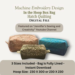 In the Hoop Stickmuster Reisetasche ITH Make-up Tasche Box Bag Design DIY Kosmetiktasche Reißverschluss Make-Up