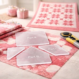 Weathervane Quilt Block Template, 8 Inch Acrylic Quilting Template Set, Rotary Cutting Patchwork Tool for Precision Sewing