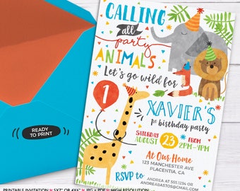 Party Animal Invitation Calling All Party Animals Zoo Birthday Invitation Party Animal Birthday Zoo Birthday Safari Birthday Invite Pa-bi