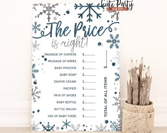 INSTANT DOWNLOAD - Baby It's Cold Outside Baby Shower Game The price is Right game Printable baby shower wonderland baby shower 210