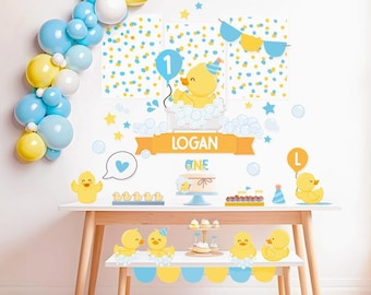 Rubber Duck Birthday Party Decoration Bundle: Editable Ducky Decor (Digital Download)