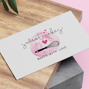 INSTANT DOWNLOAD, Editable Premade logo design, bakery logo, pre made cake logo, sweet boutique, Watercolor Cake Logo, Whisk, Corjl LG120