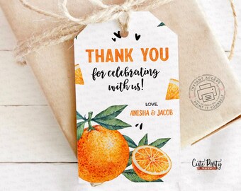 Orange Clementine Favor Tag: Baby Shower Thank You (Instant Download)