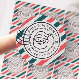 EDITABLE Vintage Christmas North Pole Gift Labels, From Santa Mail, Christmas Mail Sticker gift tag, Package Postage Label INSTANT DOWNLOAD