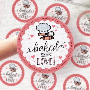 Baked with love Printable Stickers, Support Small business packaging stickers, Thank you label, INSTANT DOWNLOAD 2 inches round sticker ST3
