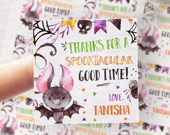INSTANT DOWNLOAD, EDITABLE Halloween birthday party favor tags, Halloween treat label tag, Halloween party favor thank you tag, digital 460
