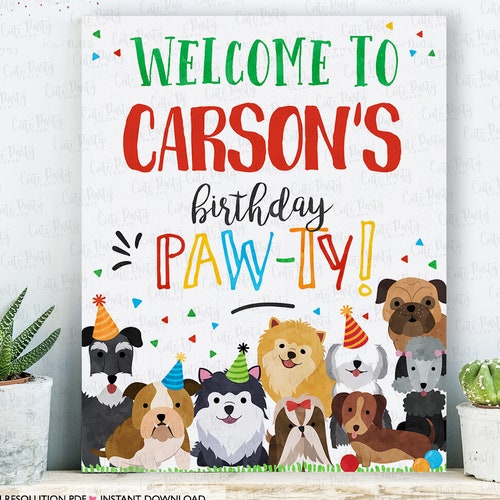 INSTANT DOWNLOAD EDITABLE Puppy Birthday Decorations Pet - Etsy