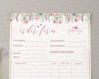floral order form etsy
