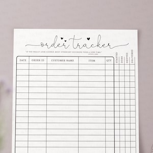 Bestell-Tracker-Formularvorlage bearbeitbar, SOFORTIGER DOWNLOAD, druckbare Kleinunternehmen Geschäftsverfolgung, Corjl bearbeitbares Bestellformular BU001 Billing