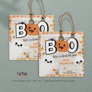 Printable Halloween Gift tag Boo here's a treat for you | Etsy