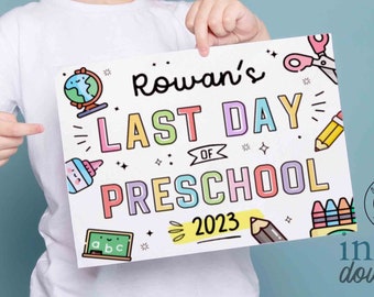 Editable Last Day of School Sign: Chalkboard Photo Prop (Digital Download