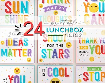 Notes motivantes pour la boîte à lunch : affirmations positives pour les enfants (téléchargement instantané)