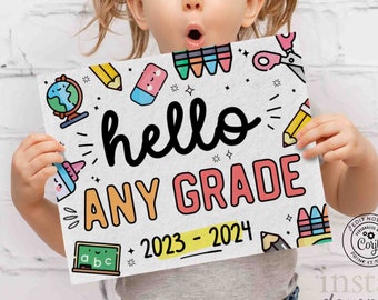 Editable First Day of School Sign: Chalkboard Printable (Digital Download)