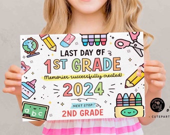 Last Day of School Sign: Editable Chalkboard Keepsake (Digital Download)