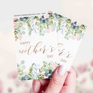 Muttertagskarte druckbare bearbeitbare Blumen Muttertagsgeschenk für Mama Grün Muttertagskarte von Tochter Frau Kinder Sohn SOFORTIGER DOWNLOAD