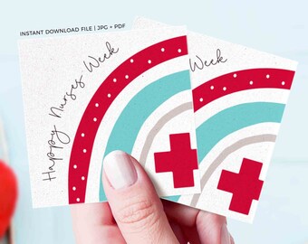 Nurses Week Gift Tag: Rainbow Design, Printable Appreciation Tag (Instant Download)