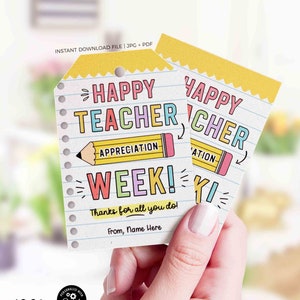 Teacher Appreciation Week Gift Tag Printable Gift for Teachers Gift box Thank You Card Editable Tags INSTANT Digital DOWNLOAD Staff School