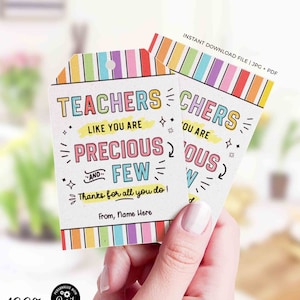 Teacher Thank you Gift Tag Editable Teacher Appreciation Week Thank You Card Printable End of school year gift for Teachers INSTANT DOWNLOAD